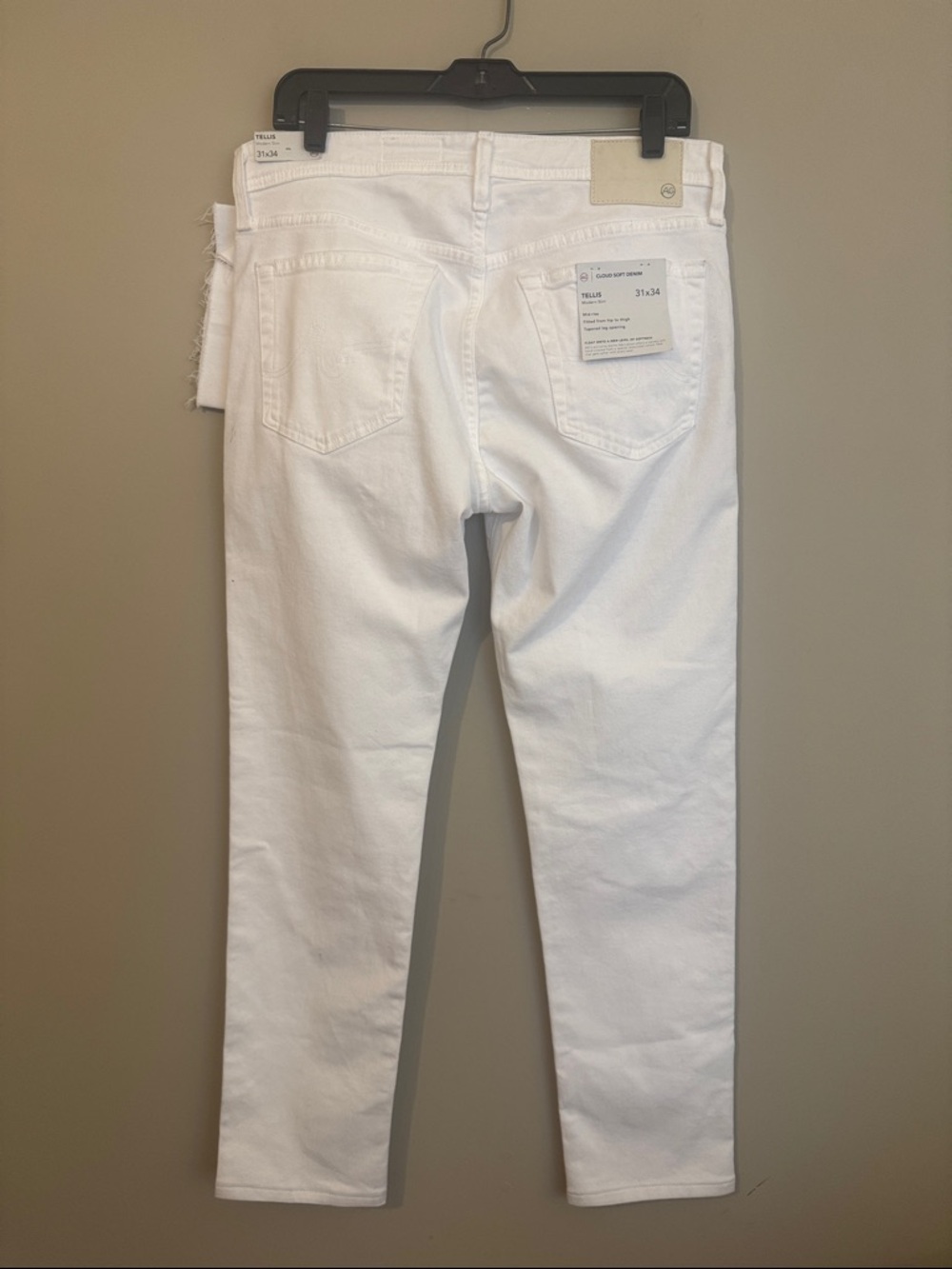 AG Tellis Jeans Modern Slim Fit, White, Size 31 - Picture 12 of 14